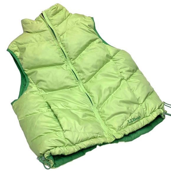 LL BEAN 0BDC9 Green Reversible Goose Down Puffer Vest - Picture 11 of 11